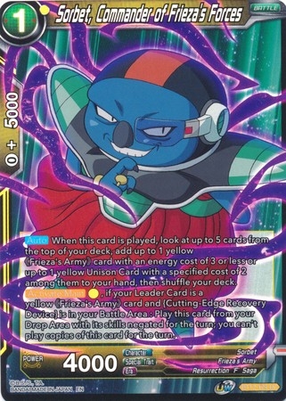 Sorbet, Commander of Frieza's Forces - BT12-104 - Uncommon Foil