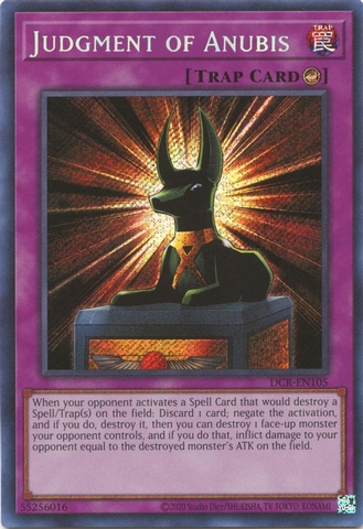 Judgment of Anubis - DCR-EN105 - Secret Rare Unlimited (25th Reprint)