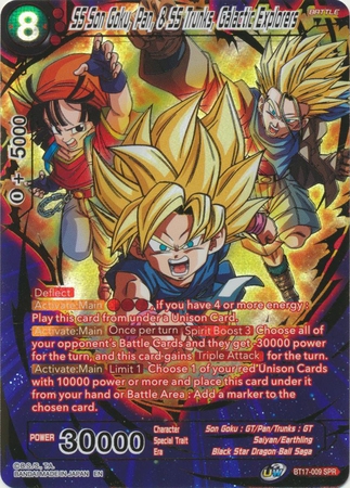 SS Son Goku, Pan, and SS Trunks, Galactic Explorers (SPR) - BT17-009 - Special Rare