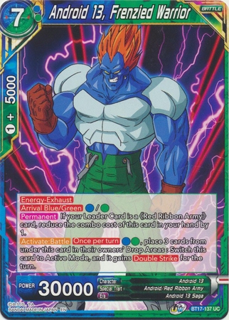 Android 13, Frenzied Warrior - BT17-137 - Uncommon
