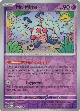 Mr. Mime - 122/165 - Holo Rare Reverse Holo