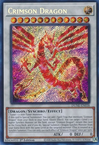 Crimson Dragon - DUNE-EN038 - Secret Rare 1st Edition