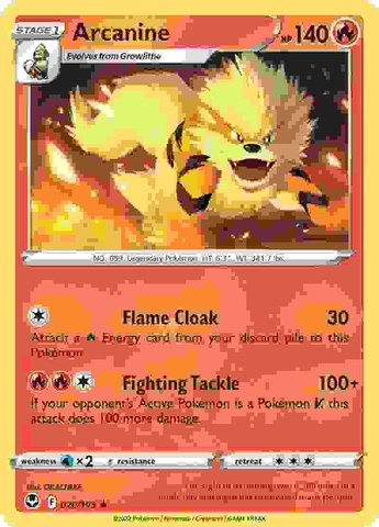 Arcanine - 020/195 - Rare Reverse Holo