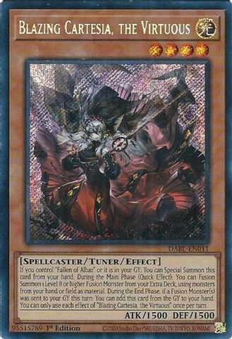 Blazing Cartesia, the Virtuous - DABL-EN011 - Secret Rare 1st Edition