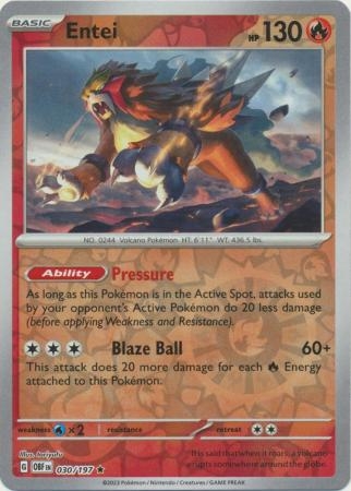 Entei - 030/197 - Holo Rare Reverse Holo