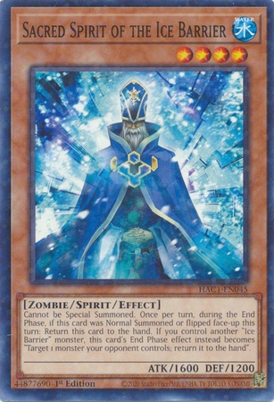 Sacred Spirit of the Ice Barrier HAC1-EN045 Duel Terminal Common Parallel 1st Edition