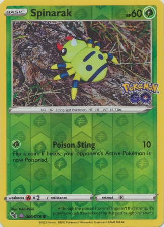 Ditto (Spinarak) - 006/078 - Common Reverse Holo Unpeeled