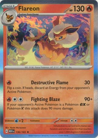 Flareon - 136/165 - Holo Rare