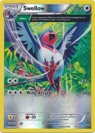 Swellow - 72/108 - Holo Rare Reverse Holo