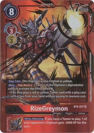 RizeGreymon - BT4-017 - Alternate Art