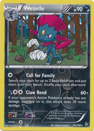 Weavile - 52/106 - Rare Reverse Holo
