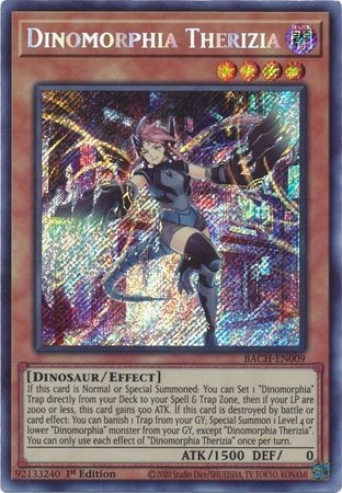 Dinomorphia Therizia - BACH-EN009 - Secret Rare 1st Edition