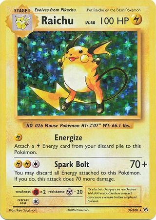 Raichu - 36/108 - Holo Rare