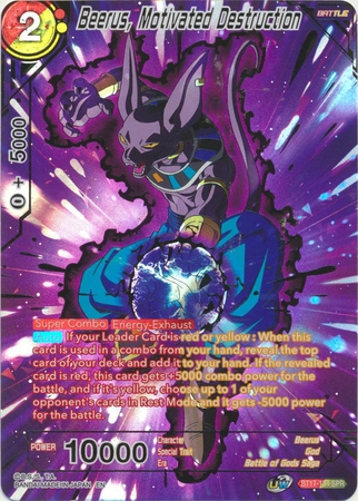 Beerus, Motivated Destruction (SPR) - BT17-134 - Special Rare