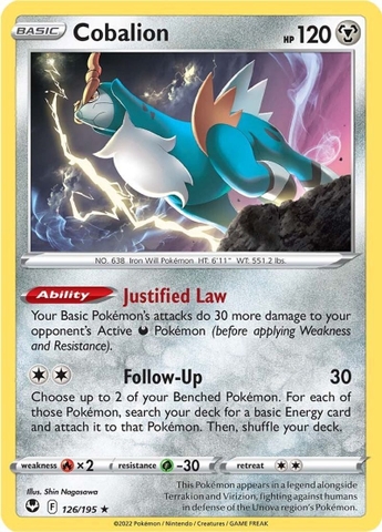 Cobalion - 126/195 - Rare Reverse Holo