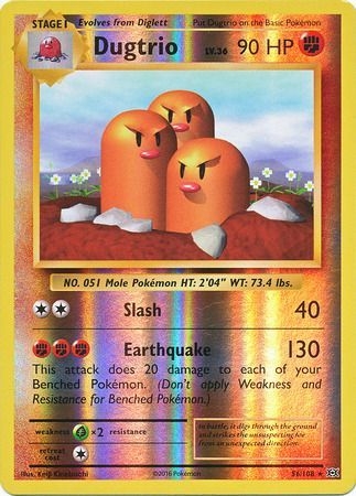 Dugtrio - 56/108 - Rare Reverse Holo