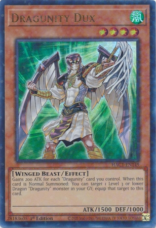 Dragunity Dux - HAC1-EN149 - Duel Terminal Ultra Rare Parallel 1st Edition