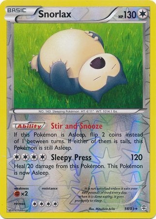 Snorlax - 58/83 - Rare Reverse Holo