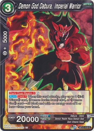 Demon God Dabura, Imperial Warrior - BT17-112 - Common