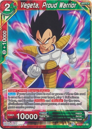Vegeta, Proud Warrior - BT17-132 - Uncommon