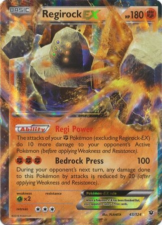 Regirock EX - 43/124 - Ultra Rare