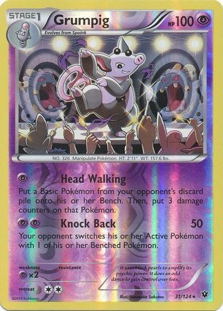 Grumpig - 31/124 - Rare Reverse Holo