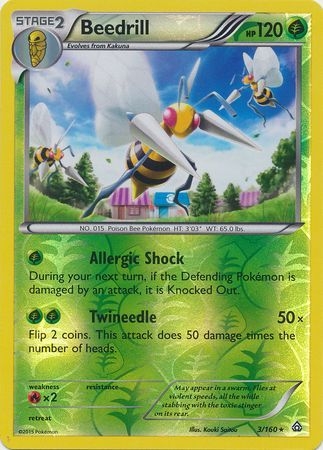 Beedrill - 3/160 - Rare - Reverse Holo