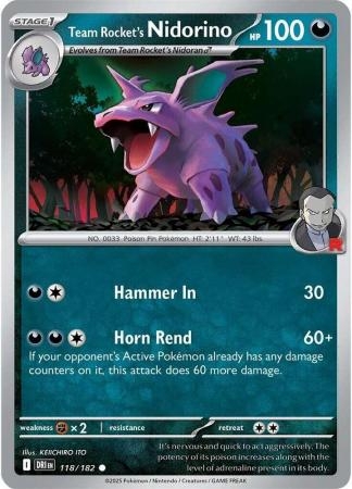 Team Rocket's Nidorino - 118/182 - Common