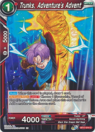 Trunks, Adventure's Advent - BT17-014 - Common