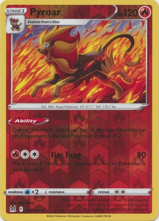 Pyroar - 029/196 - Holo Rare Reverse Holo
