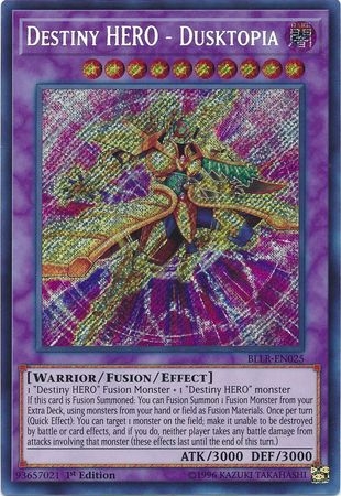 Destiny HERO - Dusktopia - BLLR-EN025 - Secret Rare 1st Edition