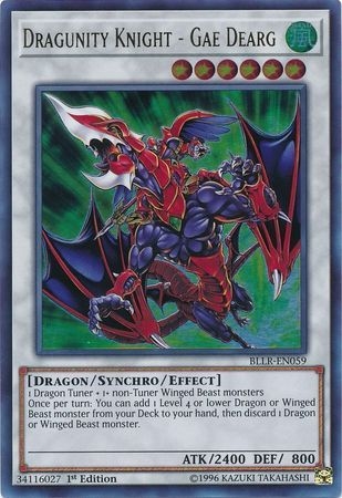 Dragunity Knight - Gae Dearg - BLLR-EN059 - Ultra Rare 1st Edition