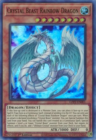 Crystal Beast Rainbow Dragon - GFP2-EN001 - Ultra Rare 1st Edition