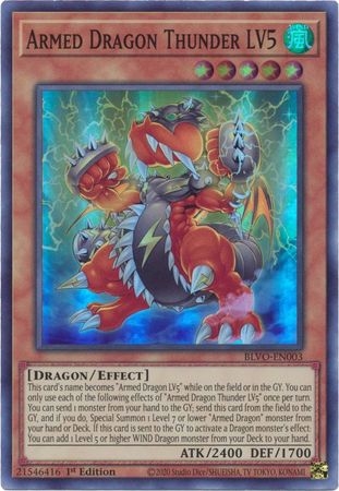 Armed Dragon Thunder LV5 - BLVO-EN003 - Super Rare 1st Edition