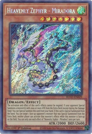 Heavenly Zephyr - Miradora - BLVO-EN029 - Secret Rare 1st Edition