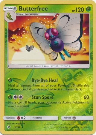 Butterfree - 3/147 - Rare Reverse Holo