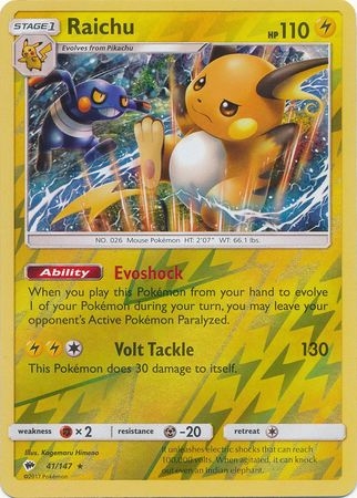 Raichu - 41/147 - Holo Rare Reverse Holo