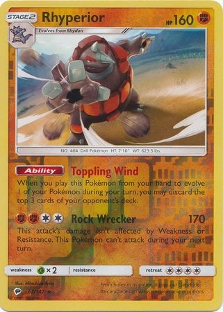 Rhyperior - 67/147 - Holo Rare Reverse Holo