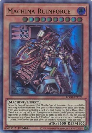 Machina Ruinforce - BODE-EN028 - Ultra Rare 1st Edition