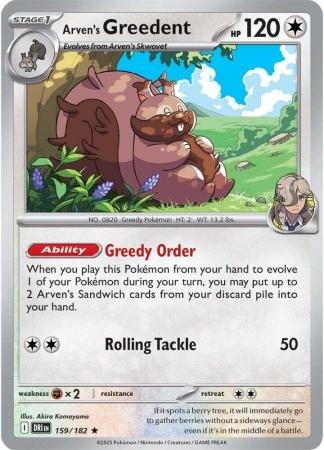 Arven's Greedent - 159/182 - Holo Rare
