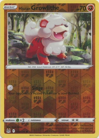 Hisuian Growlithe - 083/196 - Common Reverse Holo