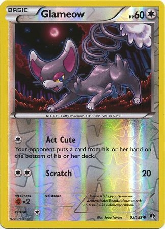 Glameow - 93/122 - Common Reverse Holo