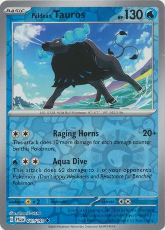 Paldean Tauros - 041/193 - Uncommon Reverse Holo