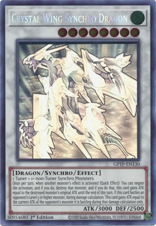 Crystal Wing Synchro Dragon - GFTP-EN130 - Ghost Rare 1st Edition