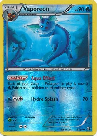 Vaporeon - 22/98 - Uncommon Reverse Holo