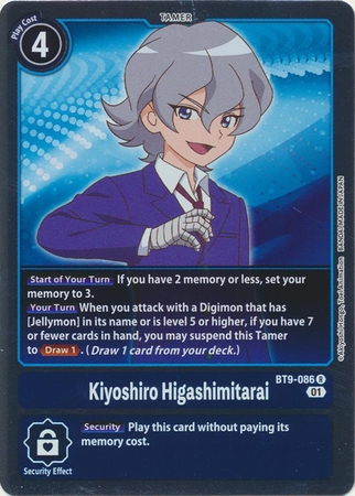 Kiyoshiro Higashimitarai - BT9-086 R - Rare