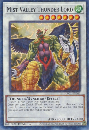 Mist Valley Thunder Lord - HAC1-EN063 - Duel Terminal Common Parallel 1st Edition