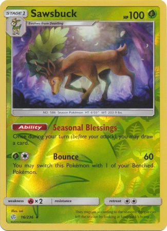 Sawsbuck - 16/236 - Holo Rare Reverse Holo