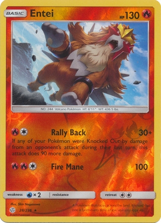 Entei - 28/236 - Rare Reverse Holo