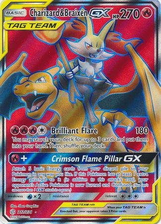 Charizard & Braixen GX - 212/236 - Full Art Ultra Rare